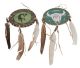 Dreamcatcher with a leather shield, made from all natural leather handpainted ..