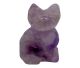 Handgeschnittene Mini-Tierfigur einer Katze aus Amethyst.