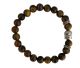 Tiger eye bracelet with silver colored Buddha bead.