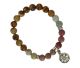 Bracelet 8mm with Rhodonite, Amazonite with Landscape stone & Buddha lucky amulet (Model always fits