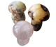 Mushroom gemstone pendants from Madagascar.