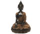 Statue de Bouddha bénissant la terre (bronze) en noir et or comme indiqué sur la photo.