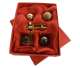 Set with brass combination pendant model 2024 in beautiful red gift box. Including sphere of Agate, wood, brass etc.