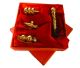 Set with 4 brass pendants model 2024 in beautiful red gift box. Includes 4 chains.