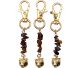 Luxury designer bag/keychain with tiger's eye and tiger head (gold on silver)