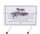 Bracelet en pierres précieuses brutes Labradorite-Fluorite-Améthyste sur une jolie carte de vente avec la description 