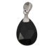 Onyx pendant 25mm faceted put in 925/000 silver pendant
