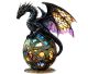 Dragon in acrylic plate (flat) 15x19x0.3 cm Nice to hang in front of the window or to put in front of a lamp.
