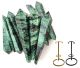 Pointes d'épidote du Pakistan, de 10 à 15 cm, vendues au kilogramme.