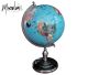 Globe en turquoise de 330 mm de diamètre (580 mm de hauteur) sur socle.