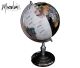 330mm Edelsteen (580 mm hoog) wereldbol op standaard in wit parelmoer en zwarte onyx.