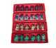 Buddha set with six red-colored Buddhas (53-58 mm)