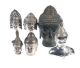 Buddha Heads bronze and silver plated bronze SMALL