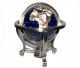 Gemstone globe 220 mm 3-leg with beautiful Lapis-Lazuli from Afghanistan with silverhendle!