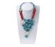 Red Coral, Turquoise & Mother of pearl choker. Very nice.