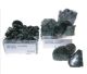 Emerald rough chunks of Muzo in Colombia.