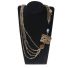 5- Reihige-Citrin Halskette mit antiken Jadeamulett