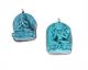 Turquoise Tibetan pendants depicting Buddha and Tara