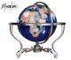 330mm Gemstone globe 3-legged in blue Lapis lazuli.