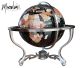 330mm Edelsteen wereldbol 3-poot in zwarte onyx.