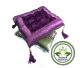 Yoga meditation cushion in different colors and fabrics.