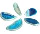 BLUE agate pendants with drill hole for a lace, wax cord or chain. Size 30-50mm per piece.