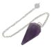 Amethyst pendulum with chain and rockcrystal sphere.