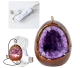 Night light from Drusy Amethyst 100mm including light and USB cord.