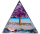 Orgoniet pyramide paars met o.m. Amethist tree of life.