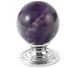 Amethyst furniture knob for doors or drawers, with a 25 mm gemstone ball.