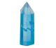 Aqua Aura, pointe de cristal de roche de qualité supérieure, transparente à 85-95 %, de l'Arkansas aux États-Unis.