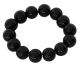 Onyx (Zwarte Jade) 12 mm kogelarmband afkomstig uit noord Brazilië.