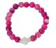 Bracelet Prestige avec agate rose et croix en quartz rose