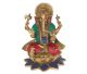 Ganesha uit Nepal belegd met Turkoois, Lapis-lazuli & Koraal