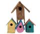 Burmese bird houses (from Myanmar) made from old recycled wood.