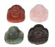 Buddha amulet to wear on leather srtring (6 gemstone species)