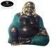Bouddha porte-bonheur au gros ventre 85x70mm fabriqué en Indonésie. (livré en marron/vert ou bronze doré selon disponibilité)