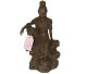 Kwan Yin en bronze- assis (5 inch) avec authenticité de Bob & certificat rose d'export.
