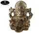 Bronzen Ganesha 85x80mm gemaakt in Indonesië. (geleverd in bruin/groen of goudkleurig brons afhankelijk van beschikbaarheid)