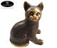Bronze Cat 75x60mm made in Indonesia. (delivered in brown/green or golden bronze depending on availability)