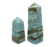 Caribbean blue calcite Obelisks from Pakistan.