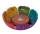 Chakra colored lotus incense / tealight holder handmade from soapstone.