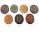 7 Chakra Stones engraved pieces flatstone set (35x25 mm)
