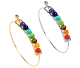 Gemstone Chakra bracelet made up of gemstone beads of 6mm set in gold colored metal closure.