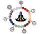 Bracelet with 7 chakra stones with 7 corresponding symbol pendants.