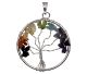 Chakra tree of life pendant in silver color.