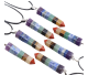 Gemstone point with 7 stone types (Chakra) on wax cord.