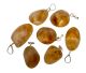 Drilled pendants made of Citrine (100% natural) from Brazil with drilled silver pin & hanging eye
