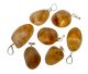 Pendentifs percés en Citrine (100% naturelle) du Brésil avec épingle en argent percée et oeil de suspension