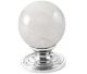 Rock crystal furniture knob for doors or drawers, with a 25 mm gemstone ball.